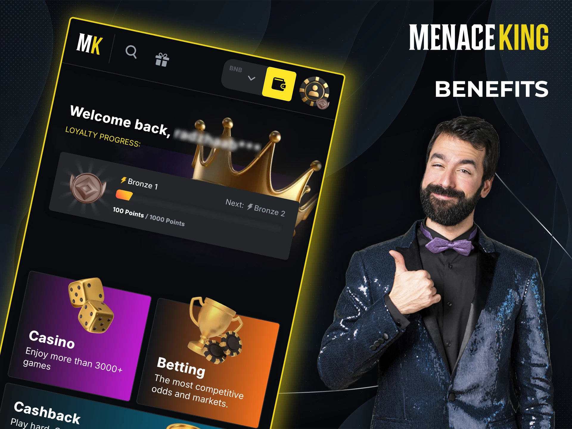 Utilise the main benefits of the Menace King app.