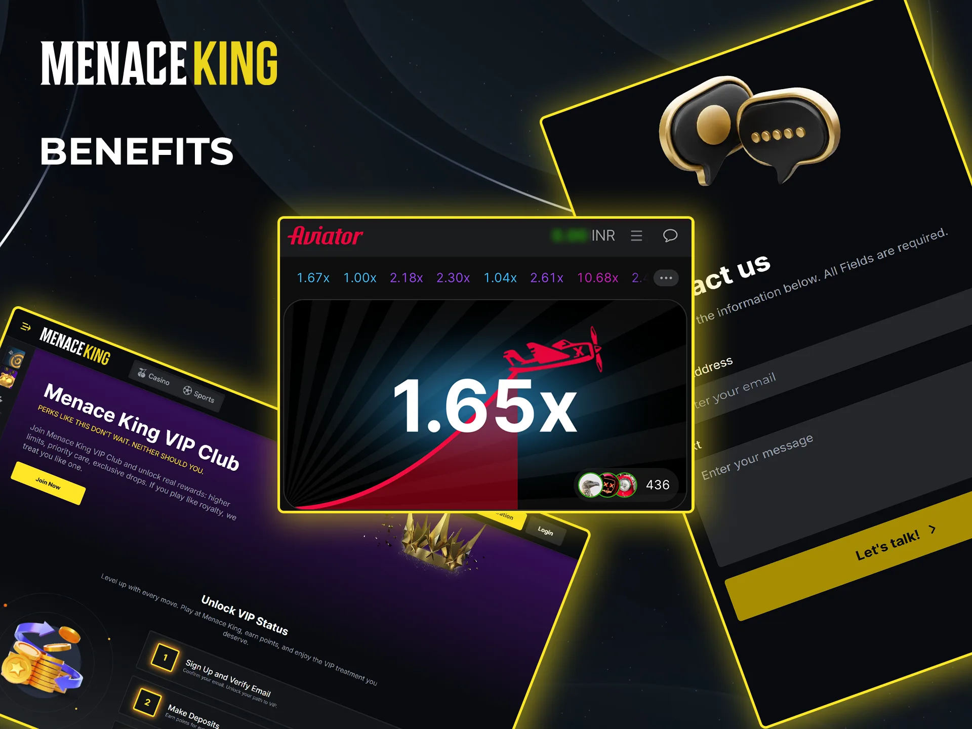 Top reasons to play Aviator at Menace King Casino.