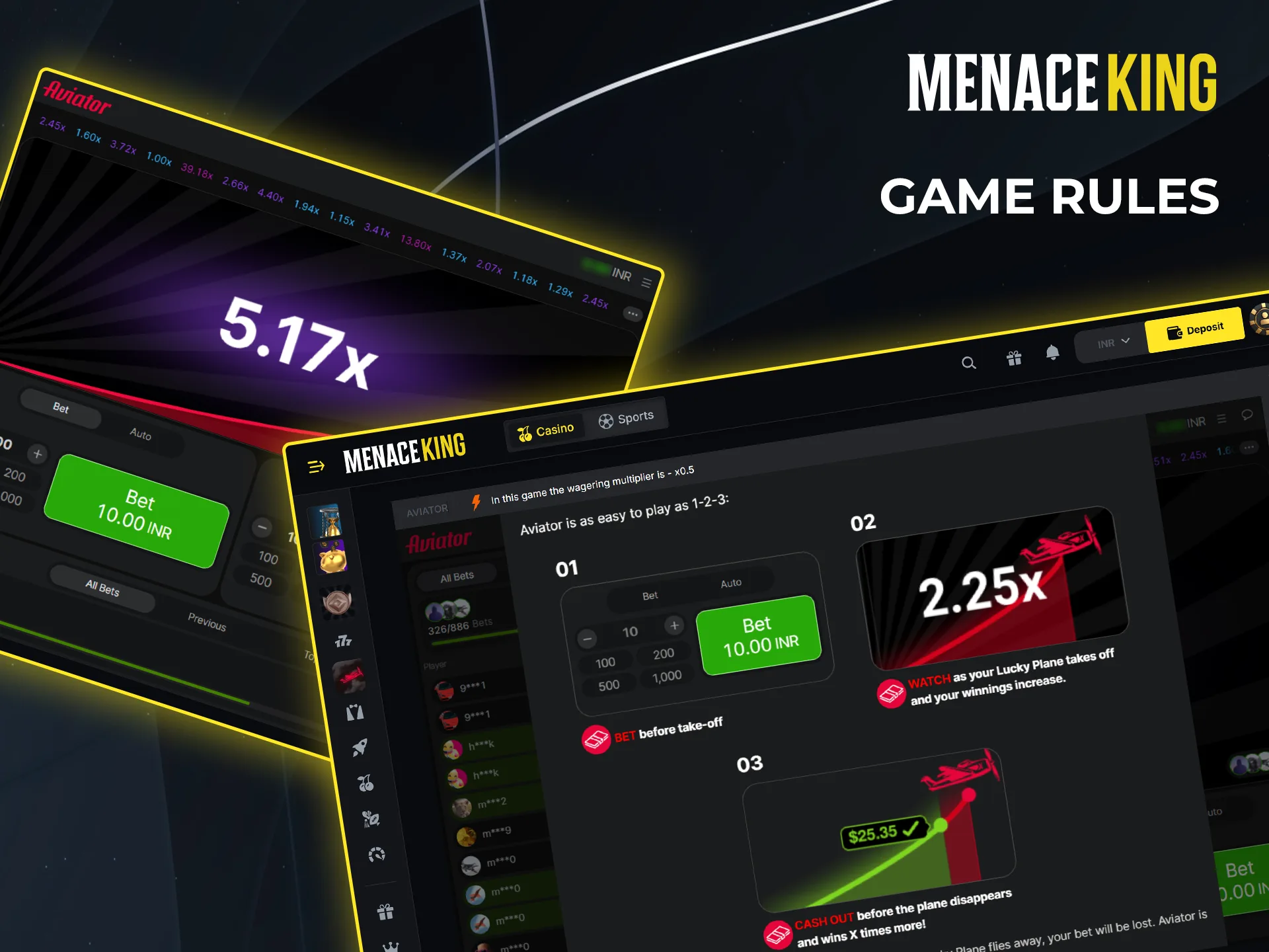 Learn how to play the Aviator game correctly and increase your chances of winning with Menace King.