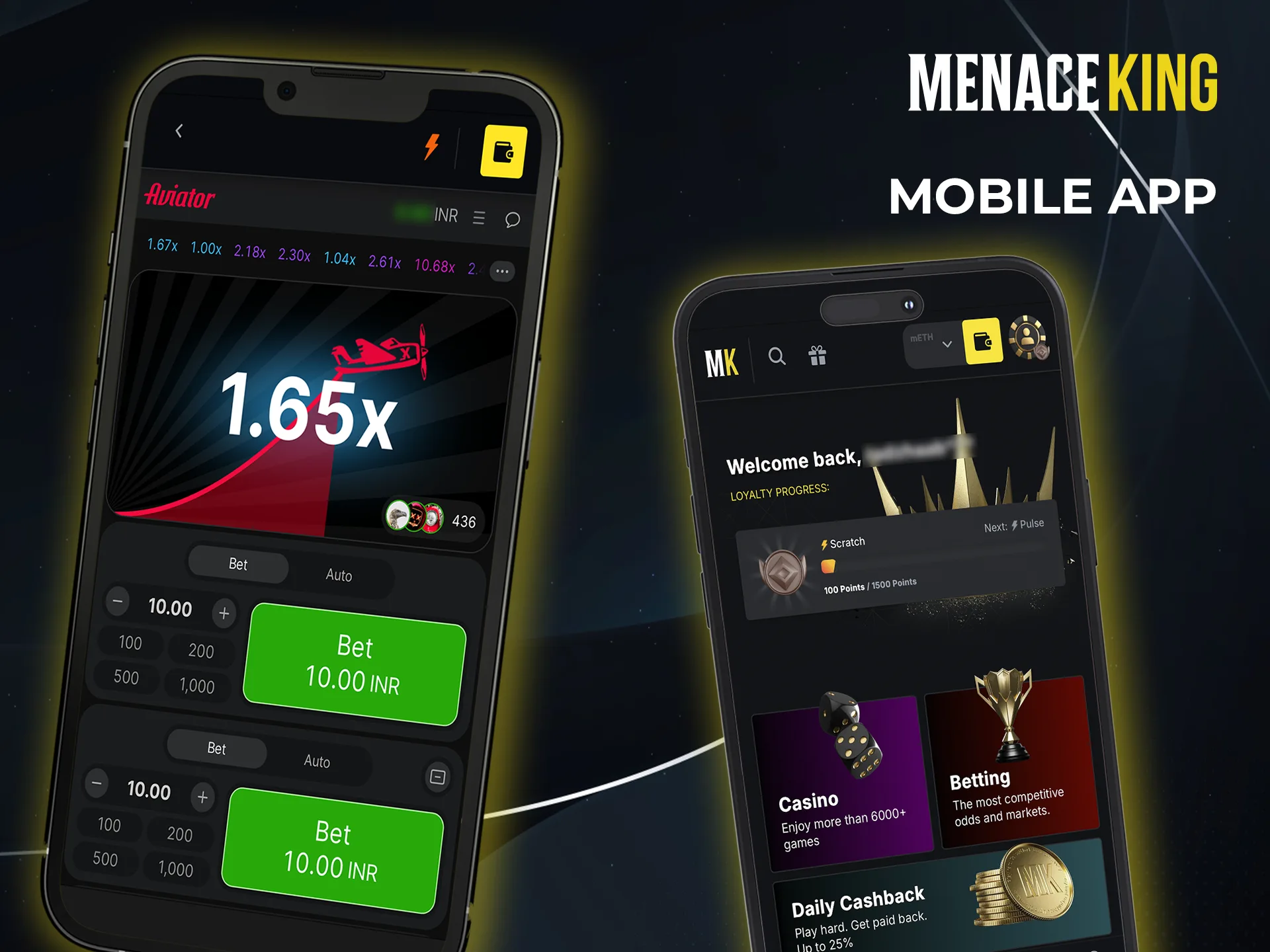 Use the Menace King app to play Aviator from wherever you are.