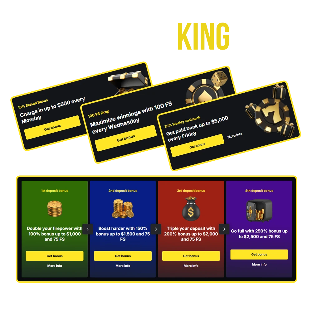 Use the bonuses from Menace King to achieve your goals in the shortest time possible.