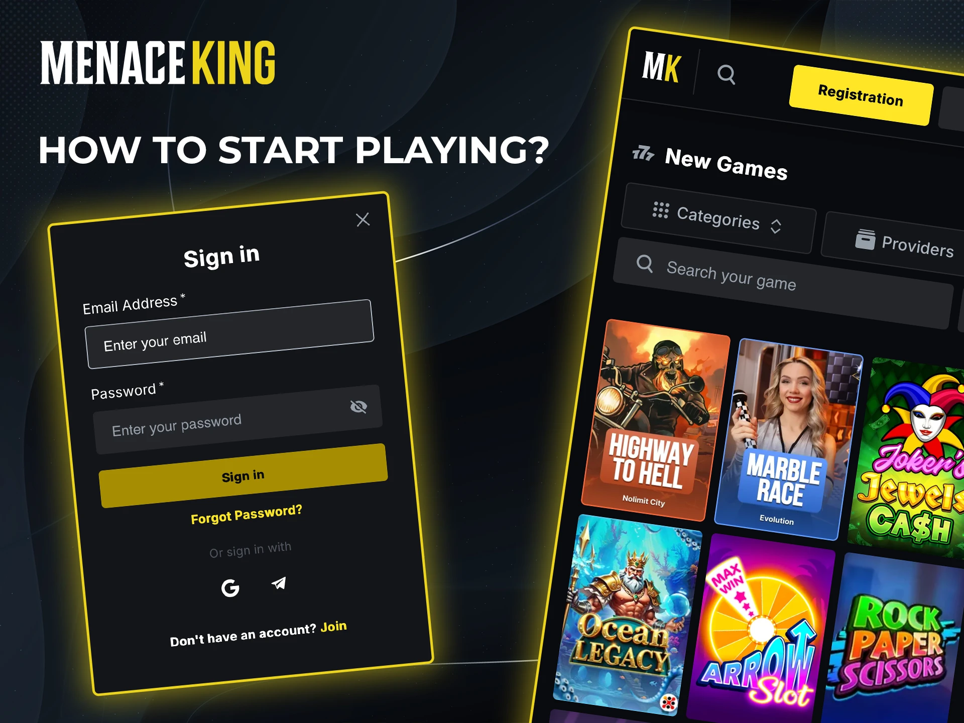 Launch the slot you are interested in and start winning by betting at Menace King.