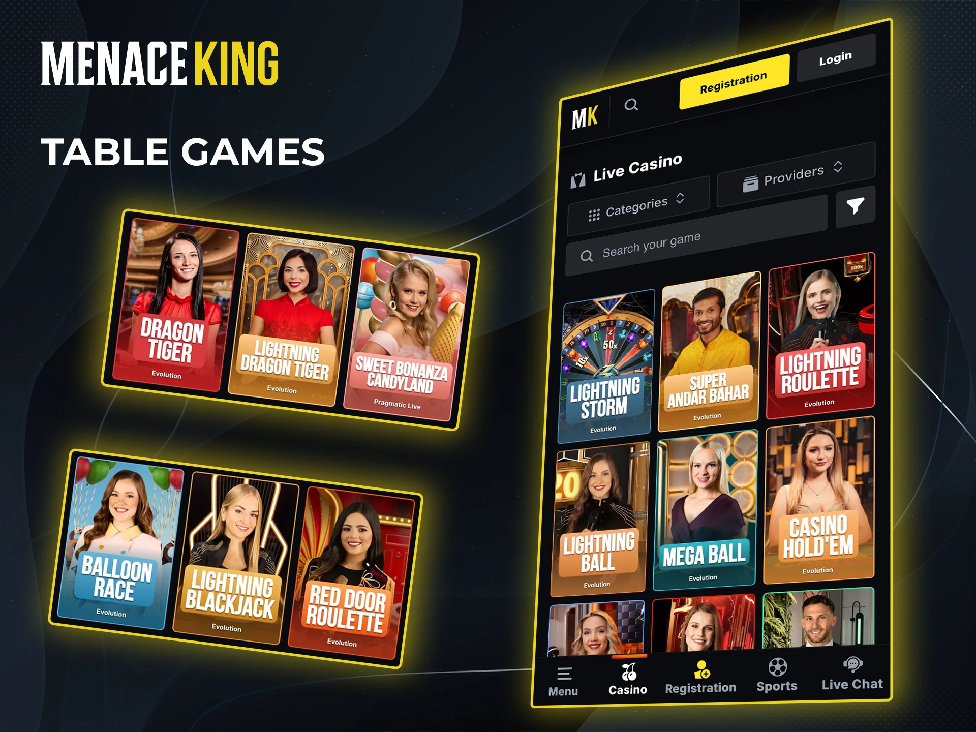 Get emotional with regular wins at Table Games from Menace King Casino.