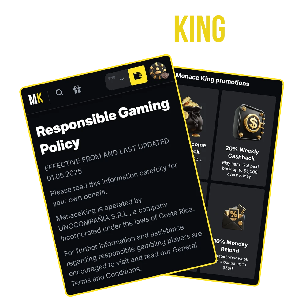 Play for fun at Menace King Casino and don't forget to take a break.